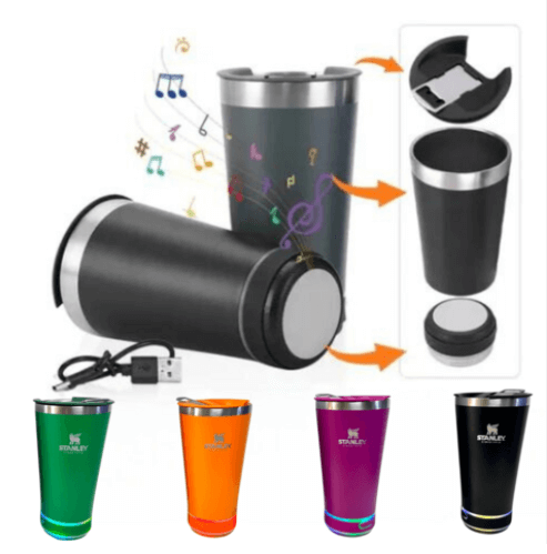 🛒🕘 VASO TERMICO CON PARLANTE. 💥🕘👇