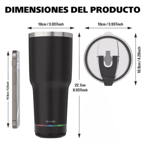 🛒🕘 VASO TERMICO CON PARLANTE. 💥🕘👇