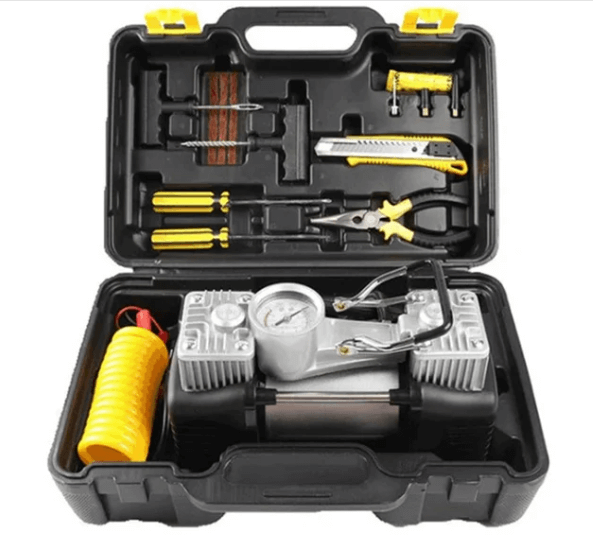 🛻COMPRENSOR AIRE PROFESIONAL PORTATIL : AUTO - MOTO - CAMIONETA🏍️🛒