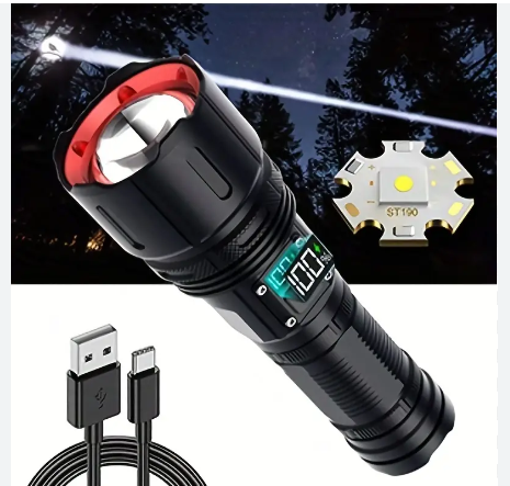 LINTERNA LED CON ZOOM TELESCOPICO RESISTENTE AL AGUA 🔦🔦